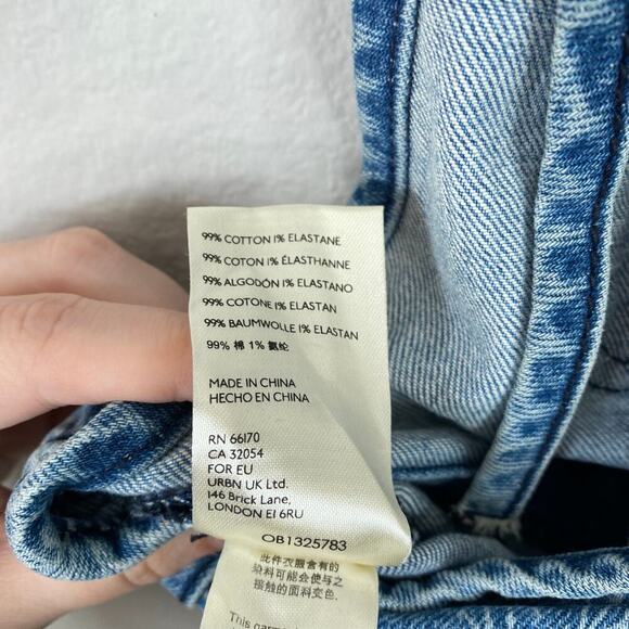 ANTHROPOLOGIE Pilcro Painters Denim Overalls Floral Shabby Chic Size 30 NWT New - Picture 11 of 13